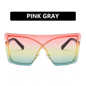 UNOC Fashion Style Siamese Conjoined Dark Lens Sunglasses Sun Glasses Big Womens Sunglasses