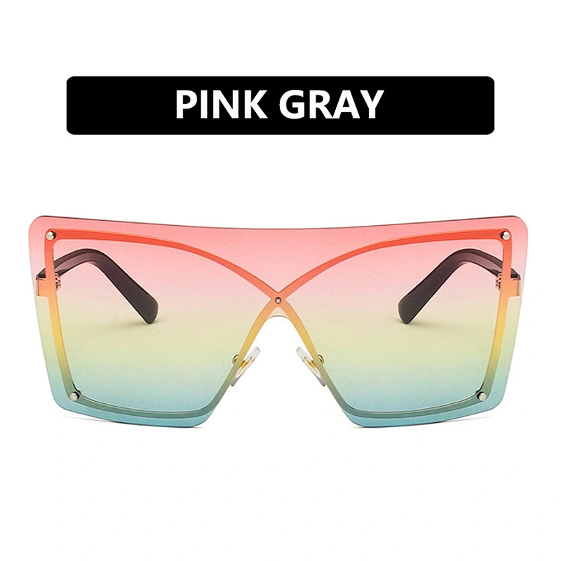 UNOC Fashion Style Siamese Conjoined Dark Lens Sunglasses Sun Glasses Big Womens Sunglasses