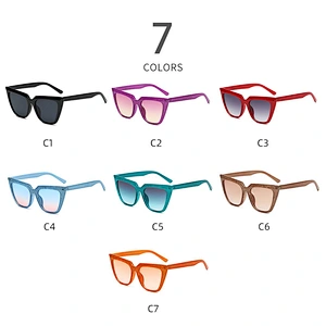 Newest Style Cat Eye Square Eyewear Party Flash Candy Color Frame Sunglasses Summer Beach Womens Sunglasses