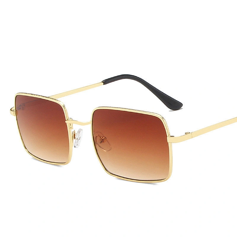 UNOC 8 Color Gold Frame Fashion Sun Glasses Metal Frame Square Lens Womens Shades Sunglasses