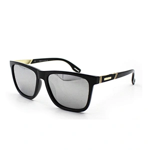 New fashion vintage black plastic frame mirror lens sun glasses