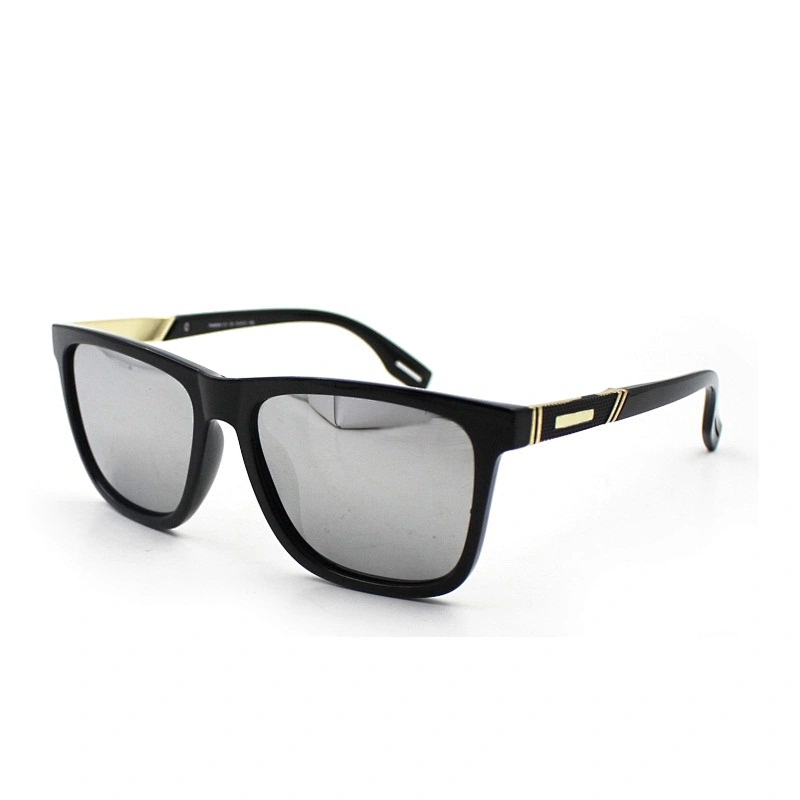 New fashion vintage black plastic frame mirror lens sun glasses