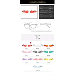 UNOC Fashion Trendy 2020 Flame Tinted Sunglasses Frameless Fire Shape Rimless Shade Sunglasses