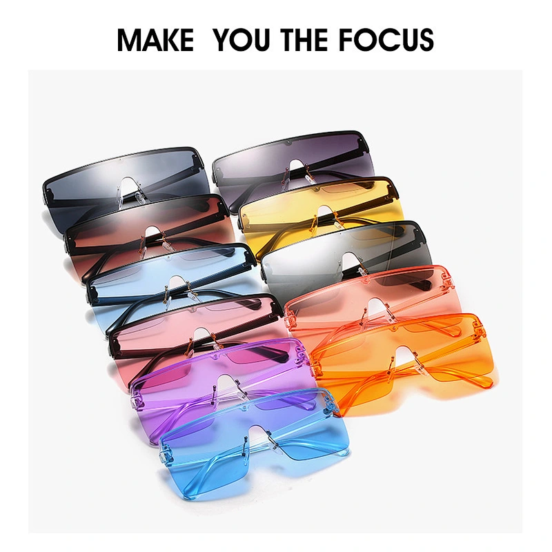 Oversize Fashion Style Sunglasses Colorful Transparent Square Sun Glasses Big Shade Sunglasses