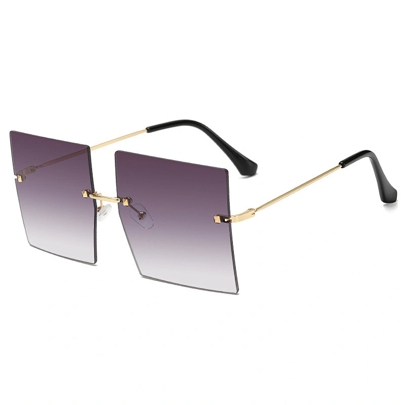 UNOC Trending Square Sun Glasses Frameless Lady Eyewear Big Frame  Womens Sunglasse For Party Office