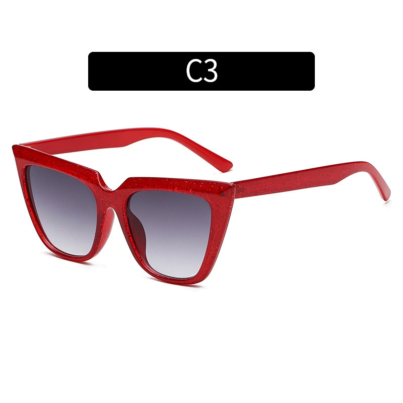 UNOC 2021 Newest Cat Eye Square Candy Color Frame Sun Glasses Summer Beach Black Womens Sunglasses