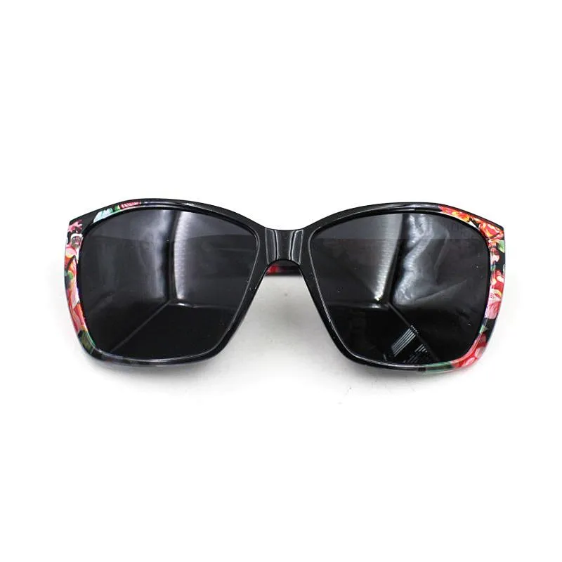 Promotional classic plastic flower print fashion sunglasses