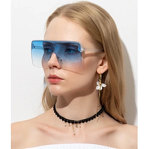 Oversize Fashion Style Sunglasses Colorful Transparent Square Sun Glasses Big Shade Sunglasses