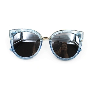 Fashionable oversize transparent frame sunglasses