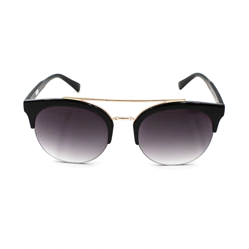 Fashionable retro round lens half frame sunglasses