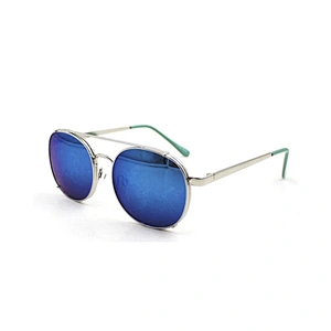Vintage good quality steampunk round blue sunglasses