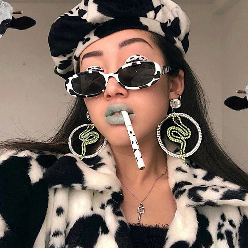 New Fashion Cow Pattern Sun Glasses Designer Custom Color Eyewear Wholesale Womens Sunglasses