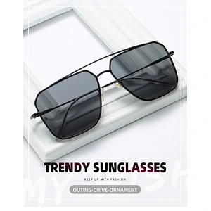 UNOC Brand Vintage Trendy EyewearGolad Black Frame Sun Glasses Clear Designer Custom Sunglasses