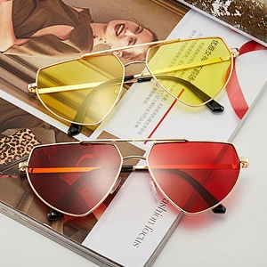 2020 Newest Fashion Sun Glasses Personalized Triangle Eyewear Sea Color Lens Shade Womens Sunglasses
