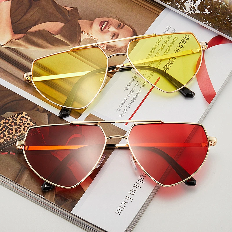 2020 Newest Fashion Sun Glasses Personalized Triangle Eyewear Sea Color Lens Shade Womens Sunglasses