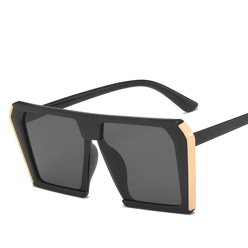 2020 Big Trapezoid Frame Sunglasses Metal Edge Sun Glasses Unisex Retro Shade Sunglasses