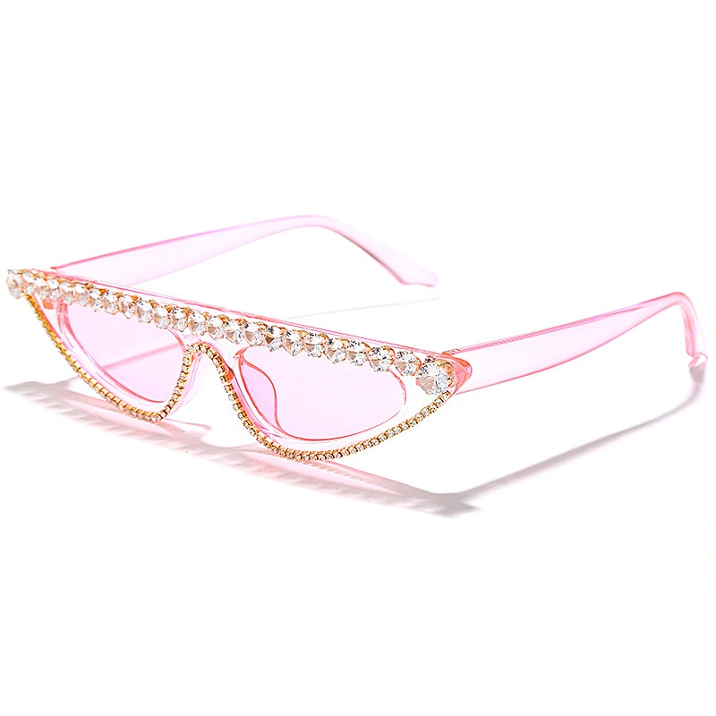 UNOC 5 Colors Vintage Cat Eye Sun Glasses Hand Made Bling Sunglasses Luxury Diamond Rhinestone Sunglasses