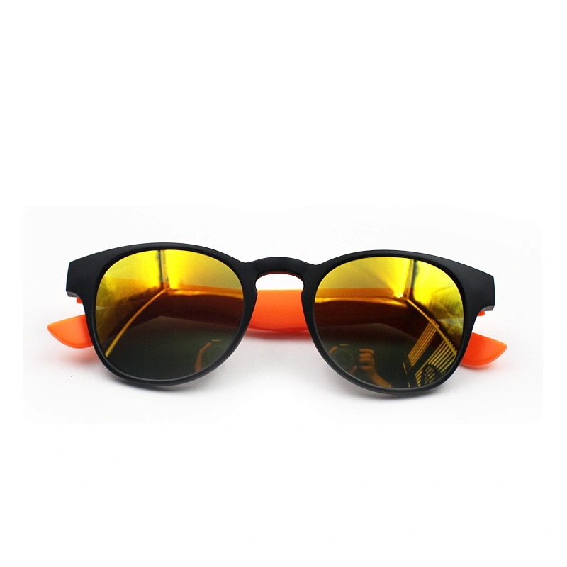 Fashion high quality round frame mirror lens light sunglasses