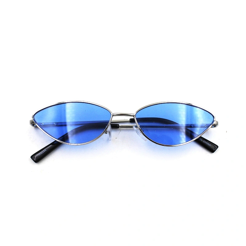 Fashion custom logo cat eye blue sunglasses
