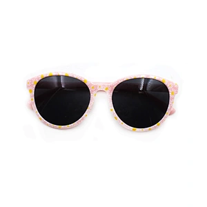 Fashion classic pink flower plastic sunglasses
