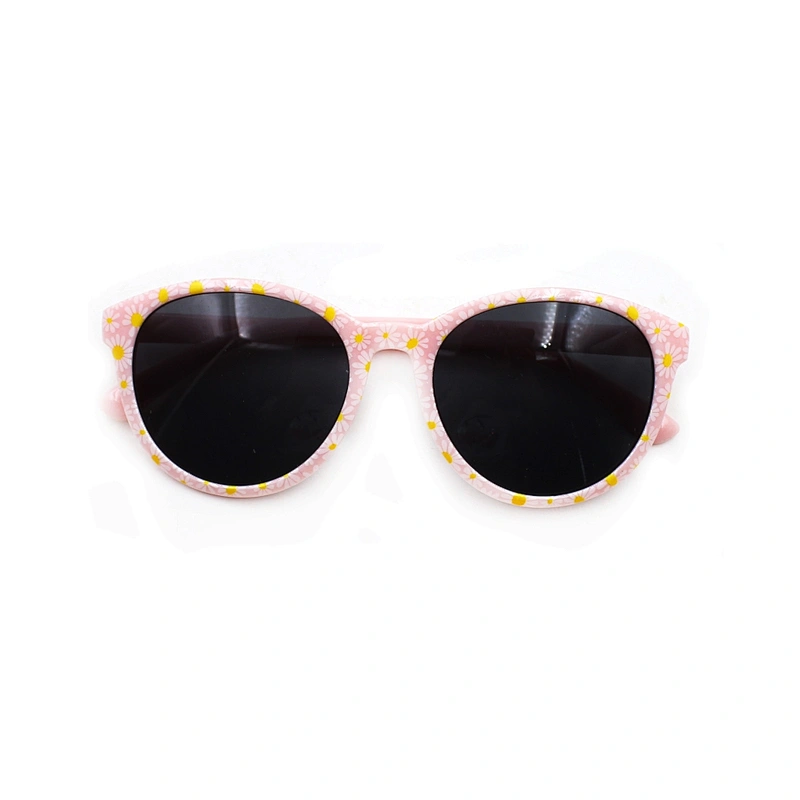 Fashion classic pink flower plastic sunglasses