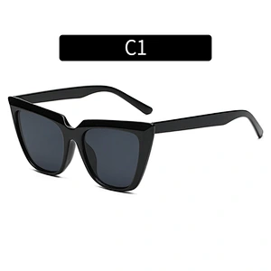 UNOC 2021 Newest Cat Eye Square Candy Color Frame Sun Glasses Summer Beach Black Womens Sunglasses