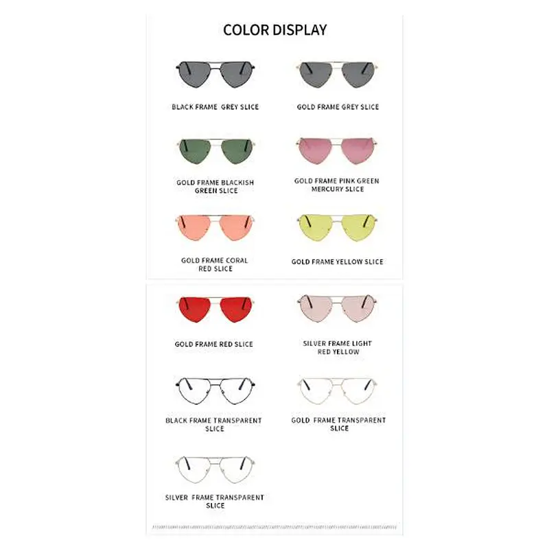 2020 Newest Fashion Sun Glasses Personalized Triangle Eyewear Sea Color Lens Shade Womens Sunglasses