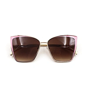 Oversize unique design gradient lens geometric sunglasses