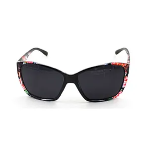 Promotional classic plastic flower print fashion sunglasses