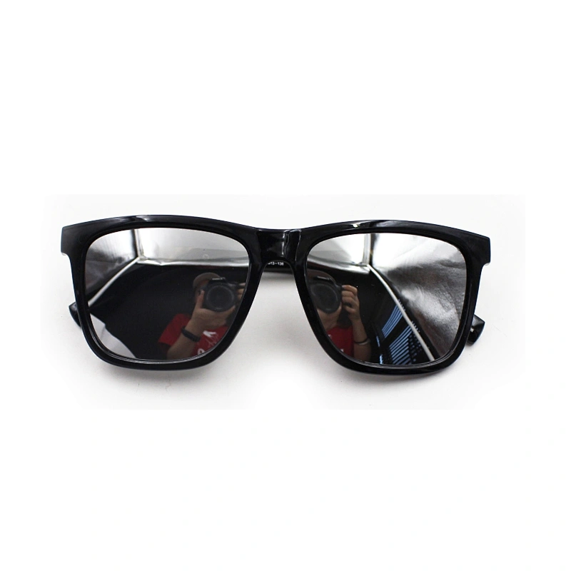 New fashion vintage black plastic frame mirror lens sun glasses