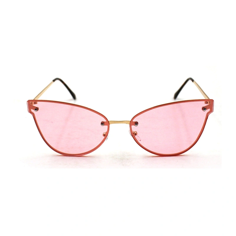 Classic cat eye slim metal frame sunglasses