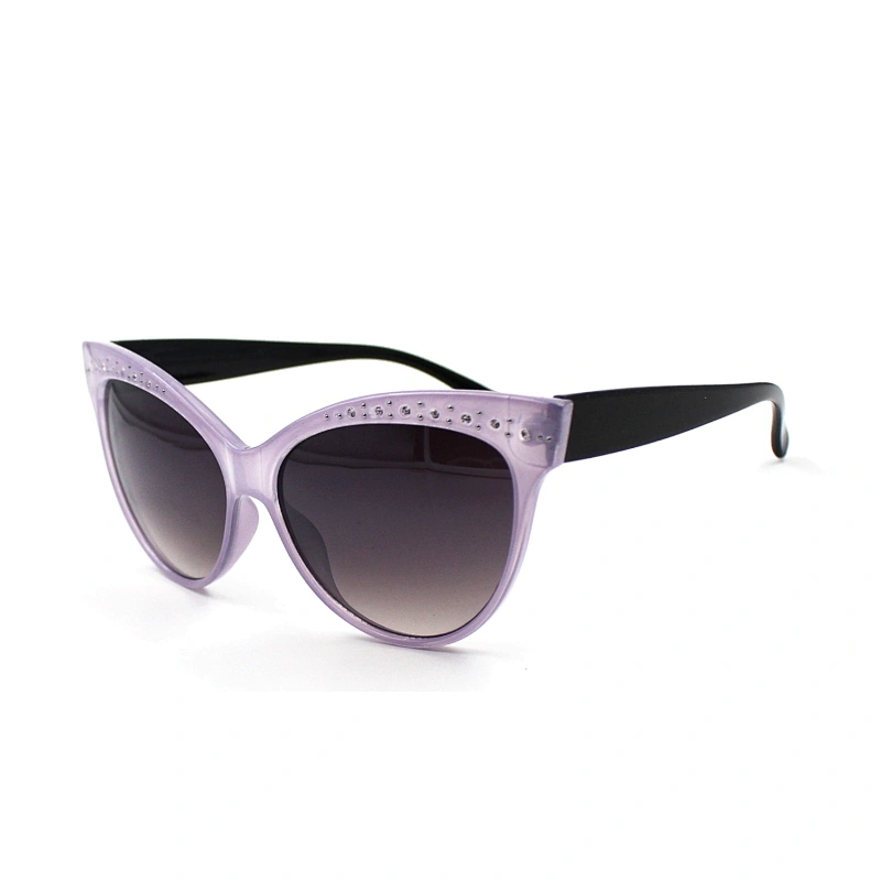 Fashion custom PC diamond cat eye frame sunglasses
