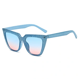 UNOC 2021 Newest Cat Eye Square Candy Color Frame Sun Glasses Summer Beach Black Womens Sunglasses
