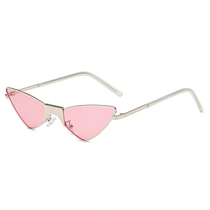 Wholesale Personalized Pointed Cat Eye Sun Glasses Metal Frame Triangle Sunglasses Fashion Unisex Sunglasses