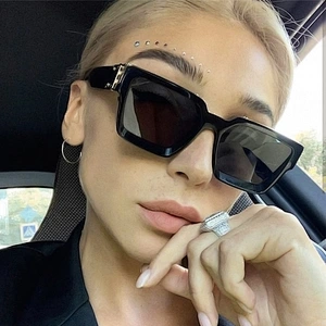 UNOC China Newest Design Sunglasses Metal Block Trending Sun Glasses Square Frame Unisex Sunglasses