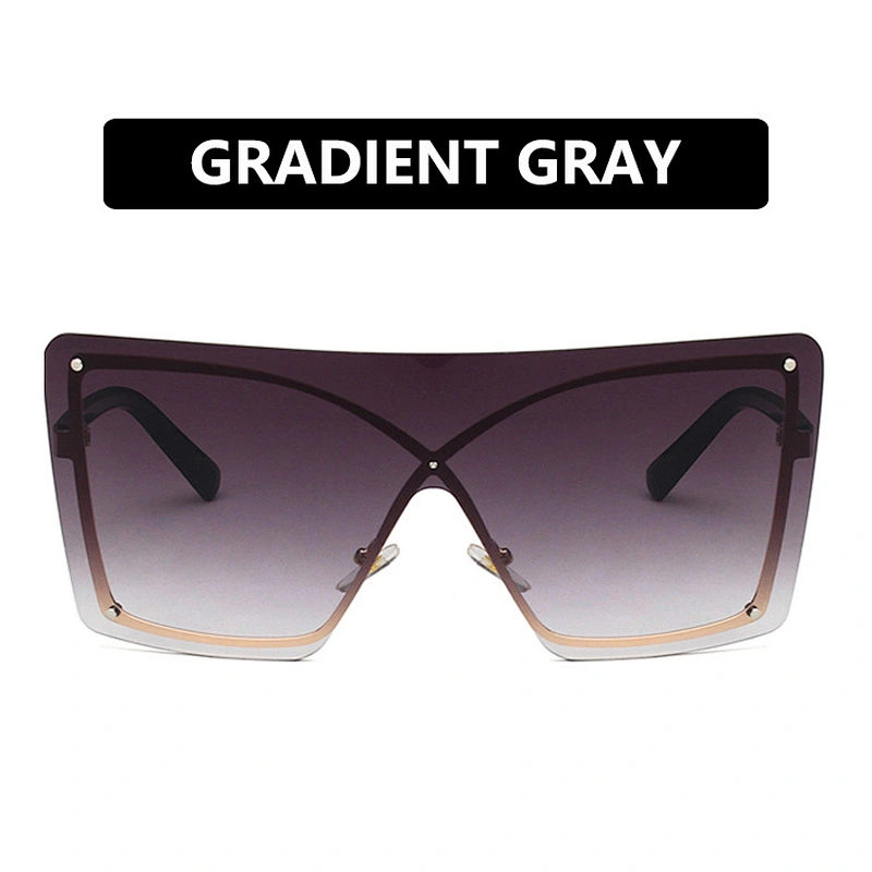UNOC Fashion Style Siamese Conjoined Dark Lens Sunglasses Sun Glasses Big Womens Sunglasses