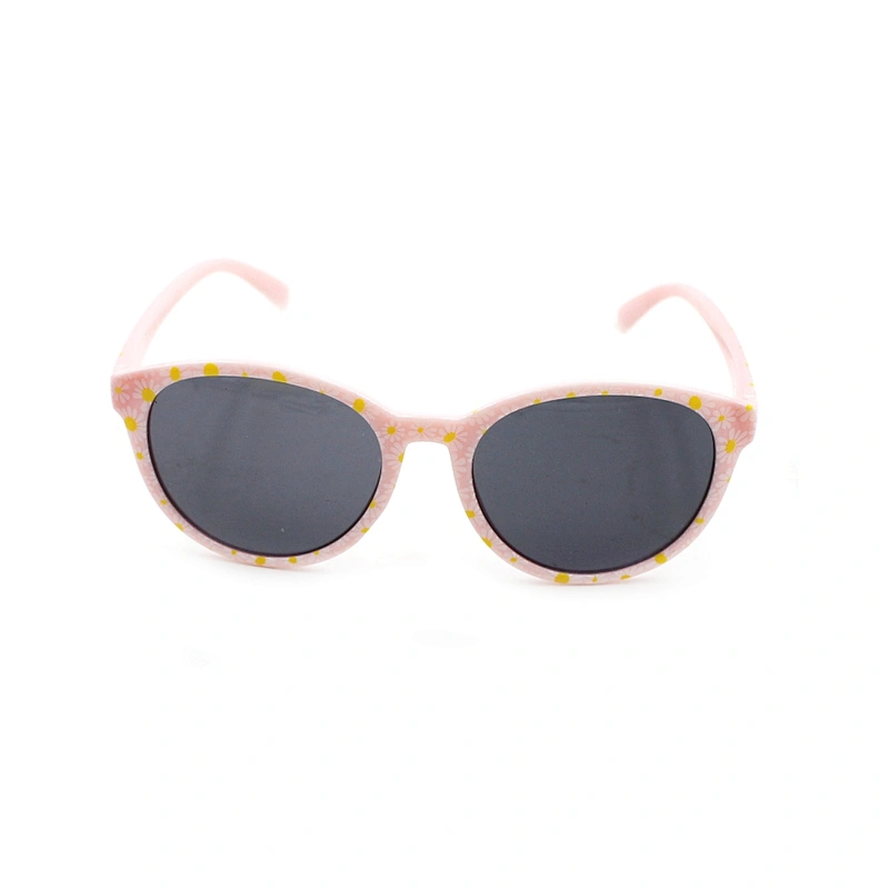 Fashion classic pink flower plastic sunglasses