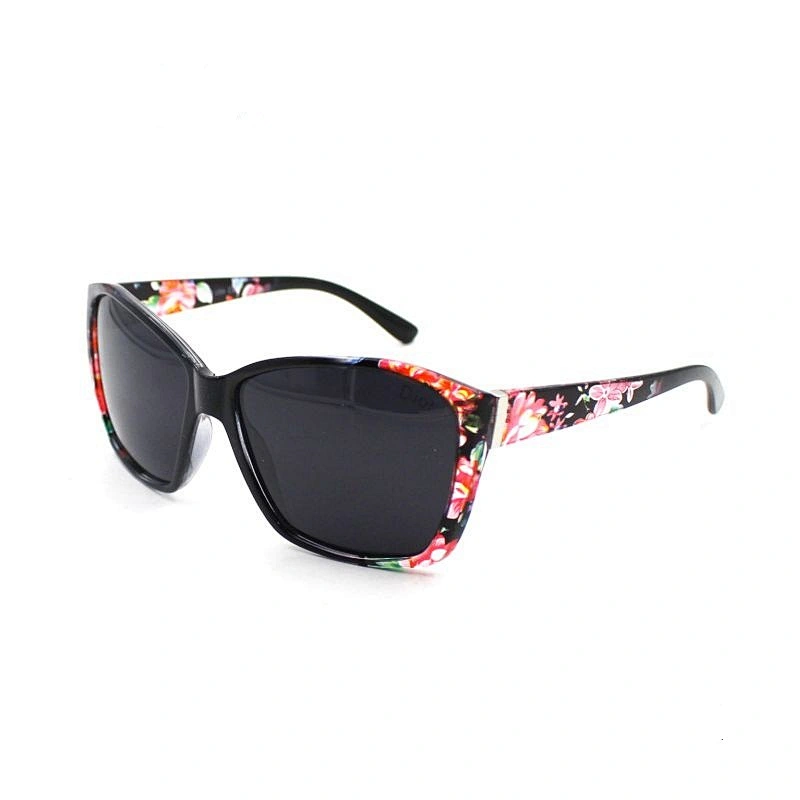 Promotional classic plastic flower print fashion sunglasses