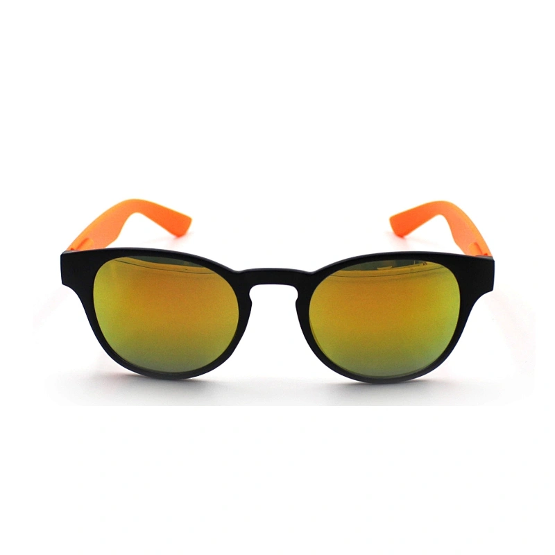 Fashion high quality round frame mirror lens light sunglasses