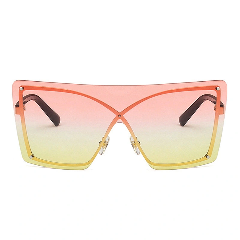 UNOC Fashion Style Siamese Conjoined Dark Lens Sunglasses Sun Glasses Big Womens Sunglasses