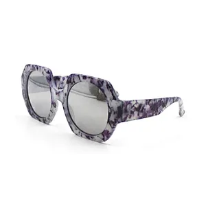 Summer style vintage for women marbling oversize sun glasses
