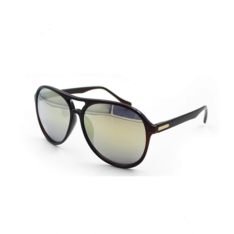 Mirror lens high quality black plastic custom logo sunglasses