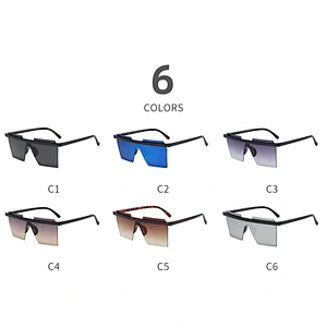 UNOC Hot Sale Black Sunglasses Fashion Mirror Colors Style Sun Eye Glasses Frameless Shades Sunglasses For Women