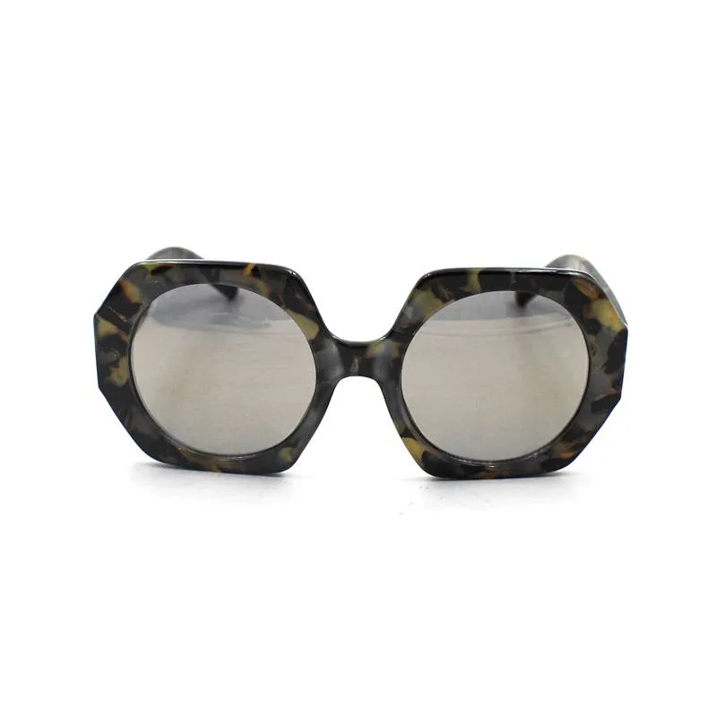 Summer style vintage for women marbling oversize sun glasses
