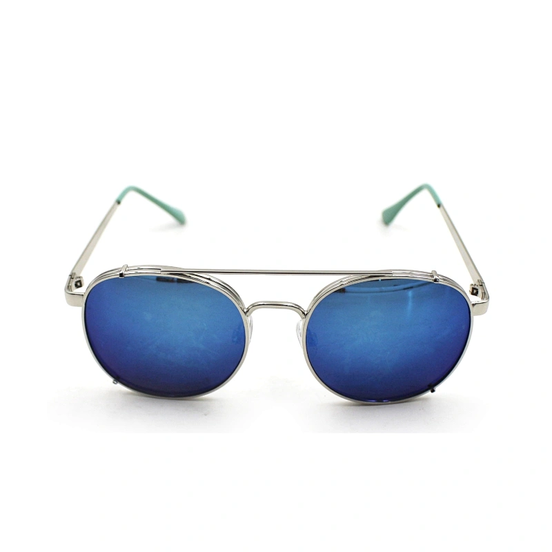 Vintage good quality steampunk round blue sunglasses