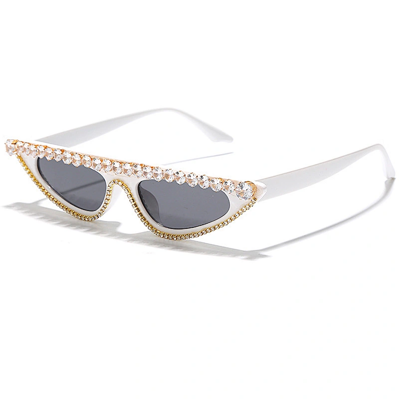 UNOC 5 Colors Vintage Cat Eye Sun Glasses Hand Made Bling Sunglasses Luxury Diamond Rhinestone Sunglasses