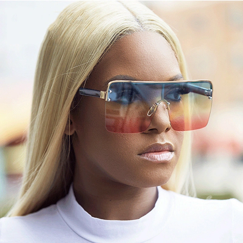 UNOC Popular Fashion Trendy Oversize Sun Glasses Square Big Frame Unisex Shade Sunglasses For Catwalk Style