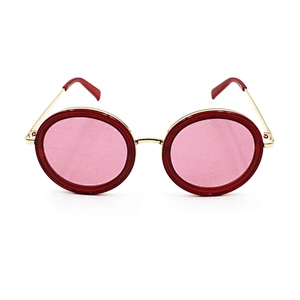 2020 new fashion round frame red women sun glasses