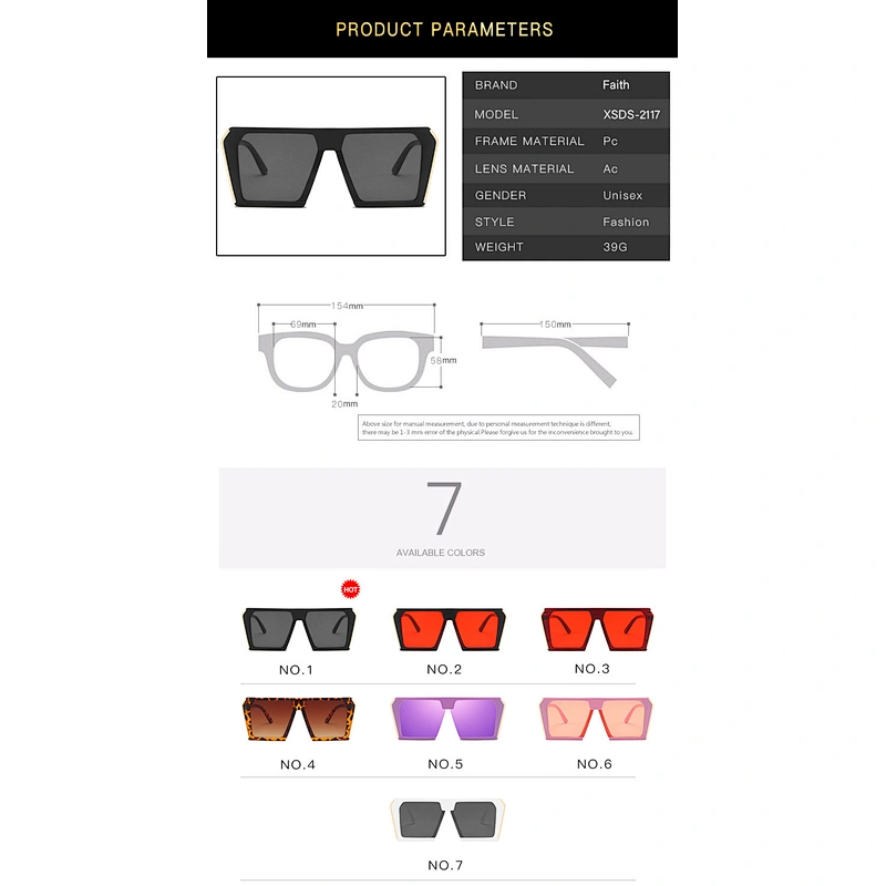 2020 Big Trapezoid Frame Sunglasses Metal Edge Sun Glasses Unisex Retro Shade Sunglasses