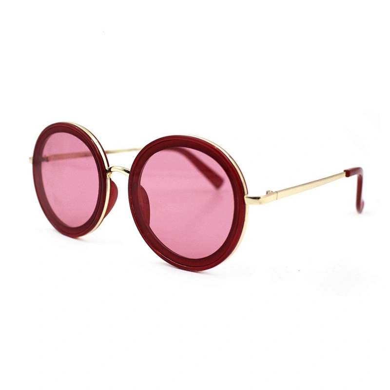 2020 new fashion round frame red women sun glasses